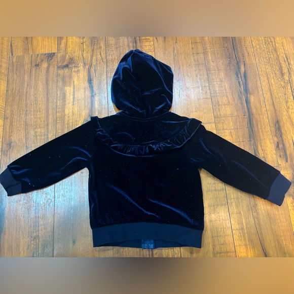 Little Me Night Sparkle Velour Hoodie Set, Navy Blue, 18 Months Christmas Winter - Picture 7 of 12